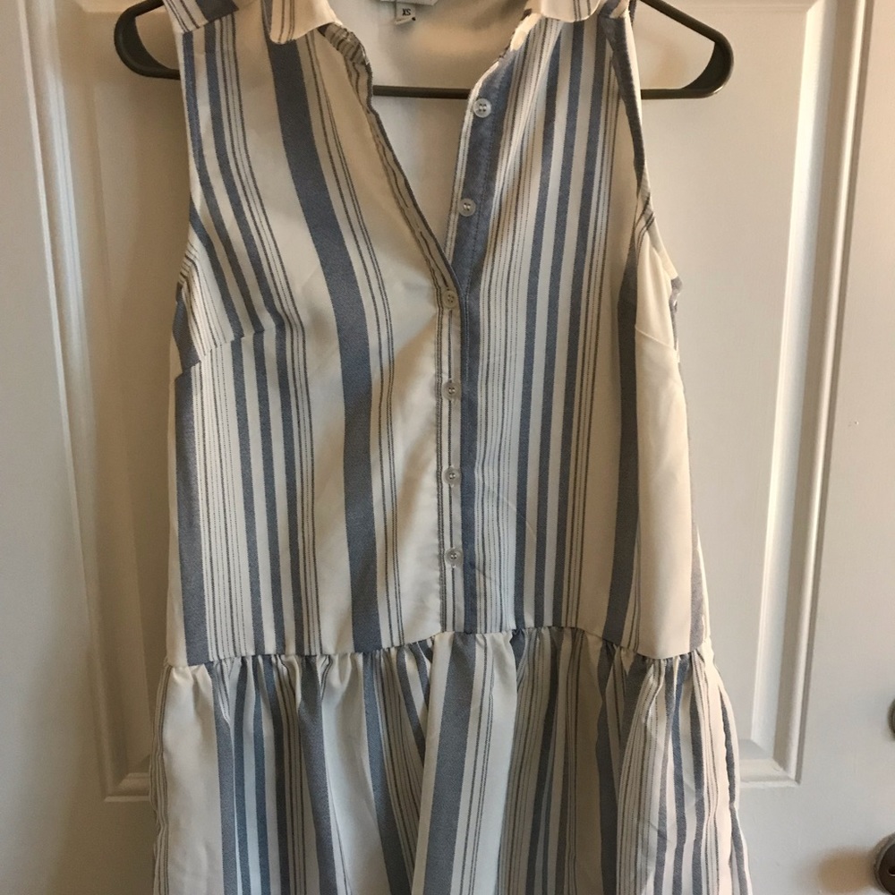 White & Blue Collar Dress